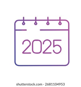 Calendar 2025 gradient vactor icon