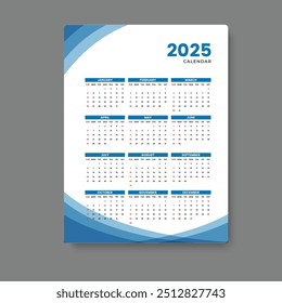 calendar 2025 tempalte design geometric background ,vector eps 10