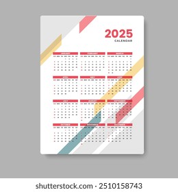 calendar 2025 template design,vector eps 10