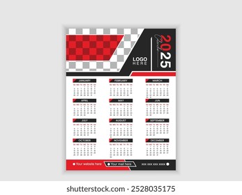 Calendar 2025 template vector modern design