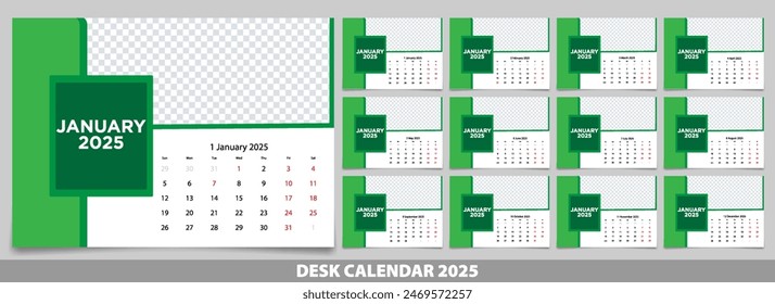 calendar 2025 week start Sunday corporate design planner template.