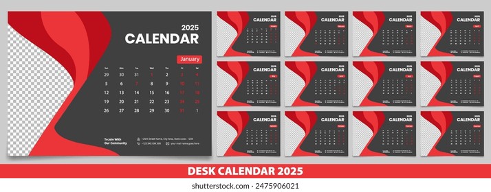 Calendar 2025 week start Sunday corporate design planner template.