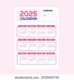 Calendar 2025 year. The week starts on Sunday.