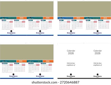 Calendário 2026 todos os data painel bangle Inglês e árabe 