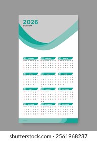 calendar 2026 template design vector eps 10