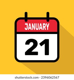 Calendar 21 January Vector illustration background design.