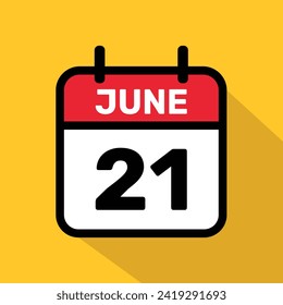 Calendario 21 de junio Diseño de fondo de ilustración vectorial.