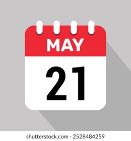 calendário 21 pode ícone vetor gráfico design ilustração fundo.