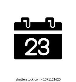 Calendar 23 icon, vector illustration. Flat design style. vector calendar 23 icon illustration isolated on white background, calendar 23 icon Eps10. calendar 23 icons graphic design vector symbols.