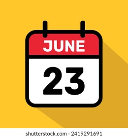 Calendario 23 de junio Diseño de fondo de ilustración vectorial.