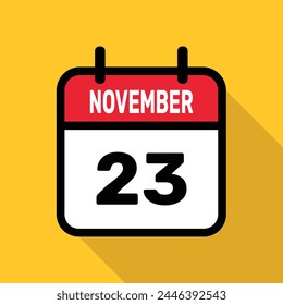 Calendar 23 November Vector illustration background design.