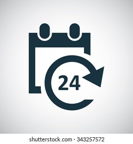 calendar 24 icon, on white background
