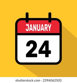 Calendar 24 January Vector illustration background design.