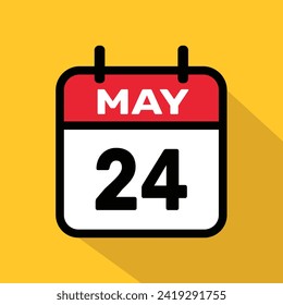Calendar 24 may Vector illustration background design.