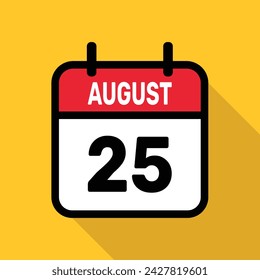 Kalender 25 August Vektor-Illustration Hintergrund Design.