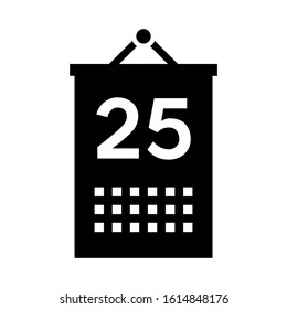 calendar 25 icon isolated sign symbol vector illustration - high quality black style vector icons
