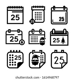 calendar 25 icon isolated sign symbol vector illustration - Collection of high quality black style vector icons

