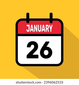Calendar 26 March Vector illustration background design.