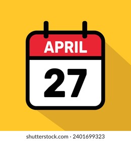 Calendar 27 April Vector illustration background design.