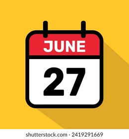 Calendario 27 de junio Diseño de fondo de ilustración vectorial.