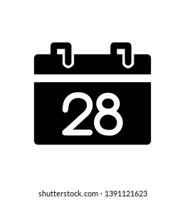 Calendar 28 icon, vector illustration. Flat design style. vector calendar 28 icon illustration isolated on white background, calendar 28 icon Eps10. calendar 28 icons graphic design vector symbols.