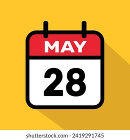 Calendar 28 may Vector illustration background design.