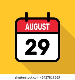 Calendario 29 agosto Diseño de fondo de ilustración vectorial.