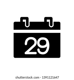Calendar 29 icon, vector illustration. Flat design style. vector calendar 29 icon illustration isolated on white background, calendar 29 icon Eps10. calendar 29 icons graphic design vector symbols.