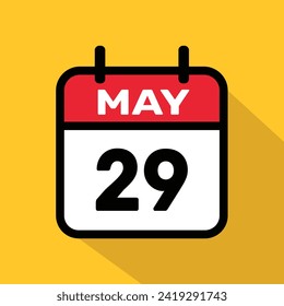 Calendar 29 may Vector illustration background design.