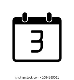 calendar with 3 day, simple icon