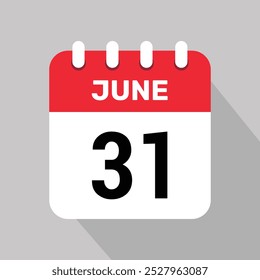 calendar 31 june icon vector illustration date background graphic design.