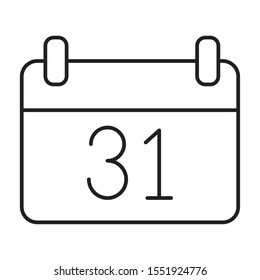 calendar with 31 number icon vector illustration design