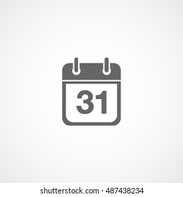 Calendar 31 October Halloween Concept Flat Icon On White Background
