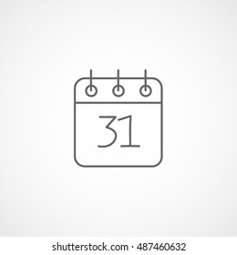 Calendar 31 October Halloween Concept Line Icon On White Background