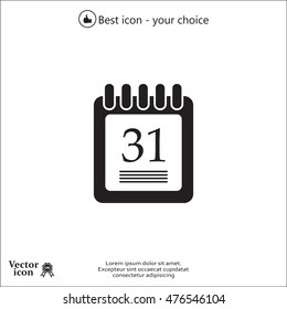 calendar 31 vector icon
