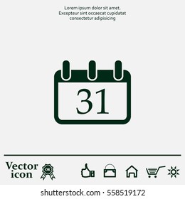 calendar 31 vector icon