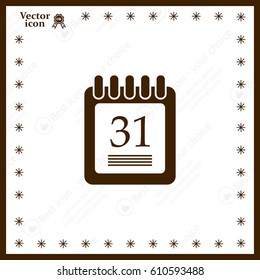 calendar 31 vector icon