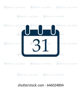 calendar 31 vector icon