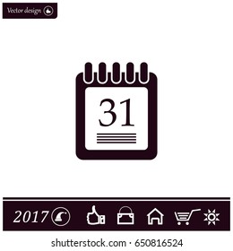 calendar 31 vector icon