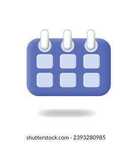 Calendar 3d icon design illustration template