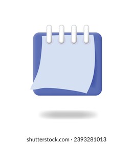 Calendar 3d icon design illustration template