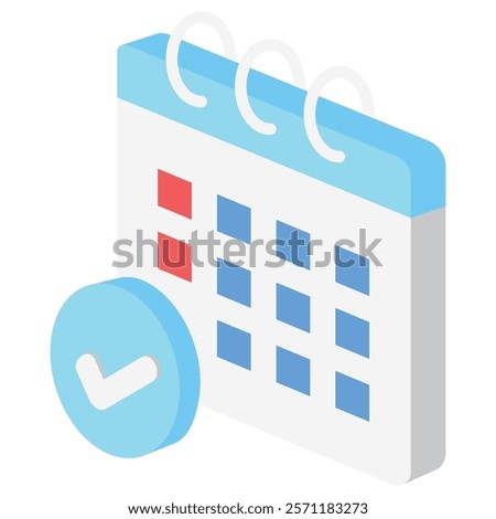 Calendar 3d isometric, Vector EPS 10 for print, digital UI, UX kit, web and app development for business, finance, economy, education, infographic, technology, security and more.