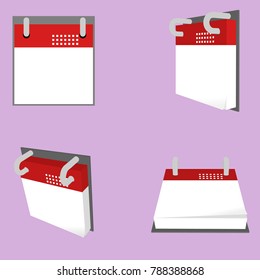 Calendar 3d. Vector image of a calendar with different angles. Calendar side view , top view , tilted
