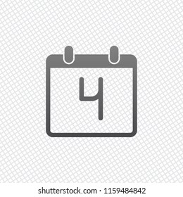 calendar with 4 day, simple icon. On grid background
