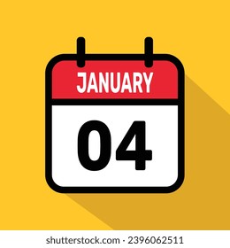 Calendario 4 de enero Diseño de fondo de ilustración vectorial.