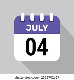 calendar 4 july icon Vector Illustration background.