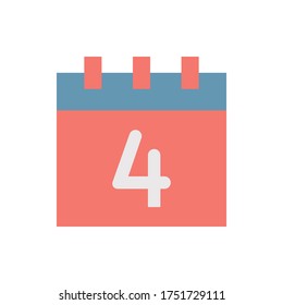 Calendar 4th July icon. Simple color vector elements of America icons for ui and ux, website or mobile application