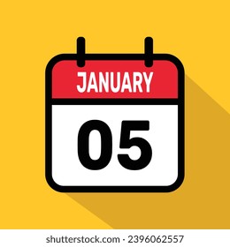 Calendario 5 de enero Diseño de fondo de ilustración vectorial.