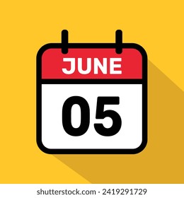 Calendar 5 June Vector illustration background design.