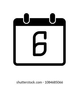 calendar with 6 day, simple icon